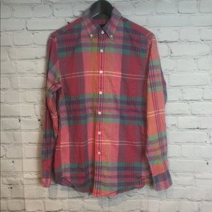 J CREW MENS COLORFUL PLAID BUTTON DOWN SHIRT EUC SZ S